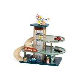 CLASSIC WORLD Wielopoziomowy Parking Auta Helikopter Dystybutor Myjnia + Akc.