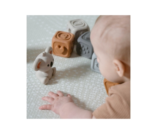 WOOPIE BABY Zestaw Edukacyjna Piramdka Klocki Sensoryczne 2w1 Gryzak Cyferki