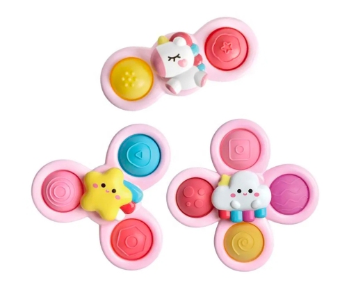 WOOPIE BABY Kosmiczny Spinner Pop-it  Zabawka Sensoryczna  Wymienne 3 szt Różowy.