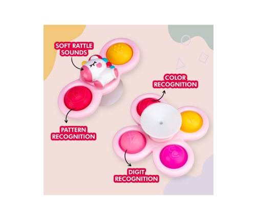 WOOPIE BABY Kosmiczny Spinner Pop-it  Zabawka Sensoryczna  Wymienne 3 szt Różowy.