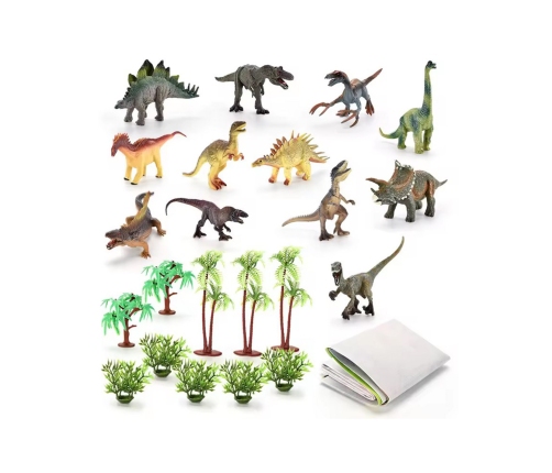 WOOPIE Zestaw Park Dinozaurów Figurki + Mata i Akcesoria 23 el.