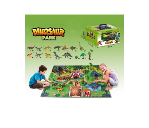WOOPIE Zestaw Park Dinozaurów Figurki + Mata i Akcesoria 23 el.
