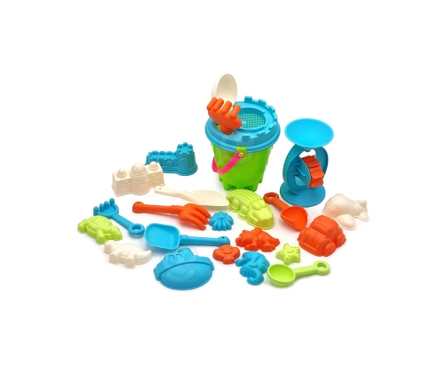 WOOPIE Wielki Zestaw do Piasku z Wiaderkiem 25 el. - 5 ZESTAWÓW