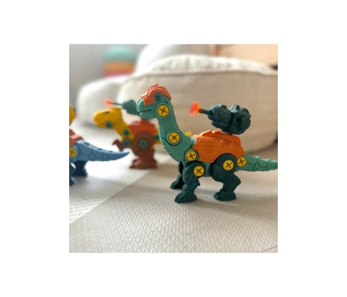 WOOPIE Zestaw Dinozaury do Skręcania 3 szt. Zestaw Konstrukcyjny w Pudełku + Wiertarka i Śrubokręt