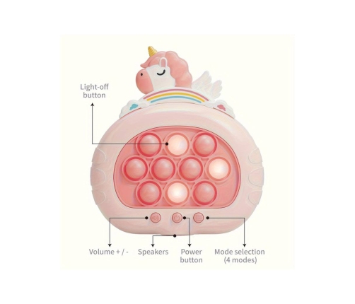 WOOPIE Gra POP IT Elektryczna Antystresowa Zręcznościowa Jednorożec
