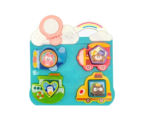 WOOPIE BABY Interaktywna Układanka Dopasuj Pojazdy i Zwierzątka Niebieska