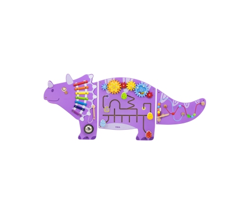 VIGA Drewniana Tablica Sensoryczna-Manipulacyjna EDU Triceratops