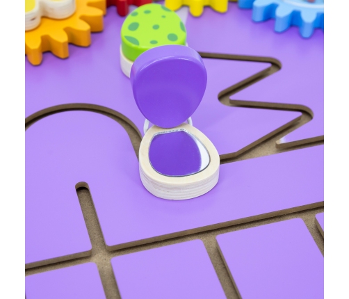 VIGA Drewniana Tablica Sensoryczna-Manipulacyjna EDU Triceratops