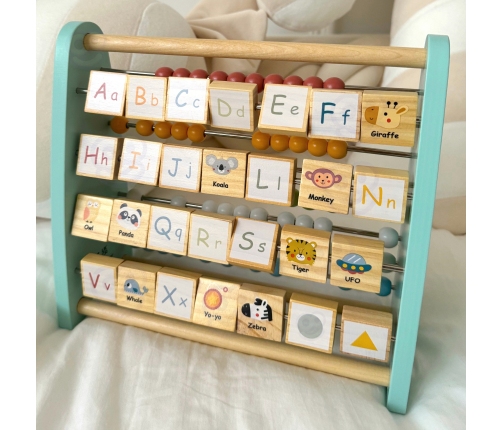 TOOKY TOY Liczydło Dwustronne Alfabet Obrazki