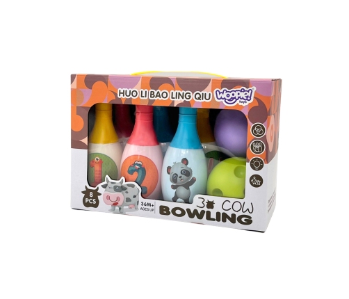 WOOPIE Kręgle dla Dzieci Zwierzaki i Cyferki 8 el.