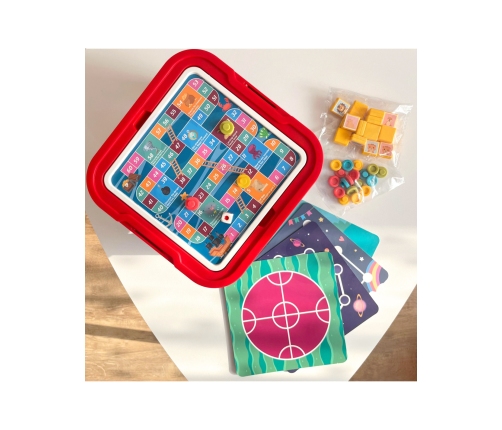 WOOPIE Stolik Gier Planszowych Logicznych 65 el. Zestaw 10w1