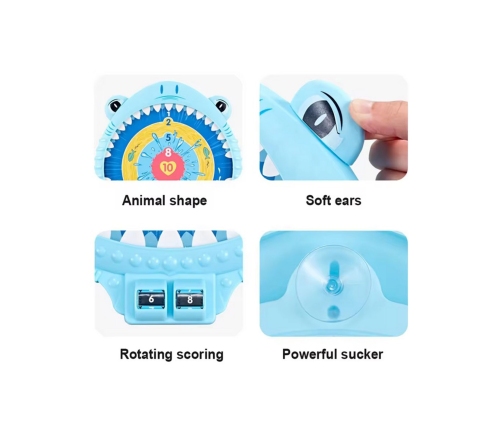 WOOPIE Magnetyczna Gra w Rzutki Dart Tarcza Wesoły Rekinek