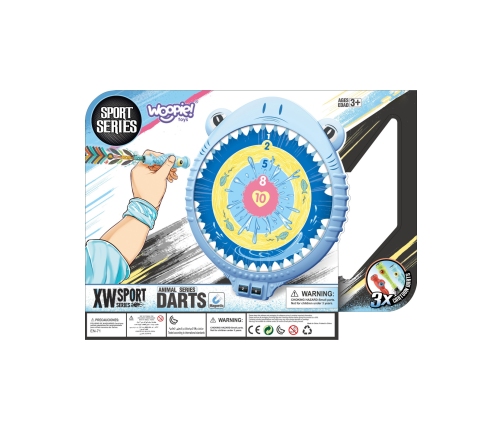 WOOPIE Magnetyczna Gra w Rzutki Dart Tarcza Wesoły Rekinek