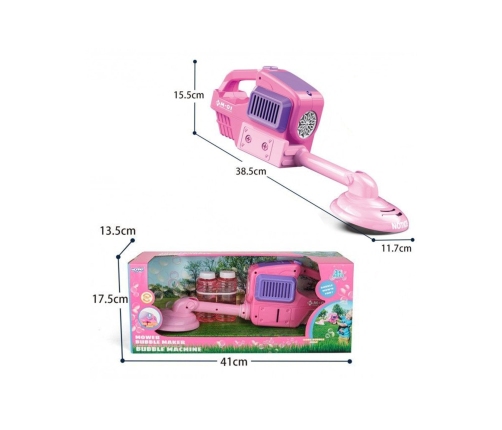 WOOPIE Kosiarka Ręczna Maszyna do Robienia Baniek Mydlanych Różowa