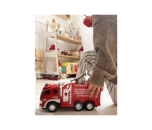 WOOPIE Zdalnie Sterowane Auto Wóz Strażacki RC Funkcja Pryskania Wodą