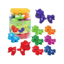 WOOPIE Figurki Montessori Zestaw Edukacyjny Jednorożce do Składania "Dopasuj Cyferki" 13 el.
