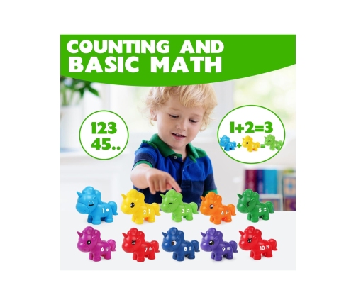 WOOPIE Figurki Montessori Zestaw Edukacyjny Jednorożce do Składania 