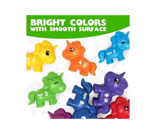 WOOPIE Figurki Montessori Zestaw Edukacyjny Jednorożce do Składania 