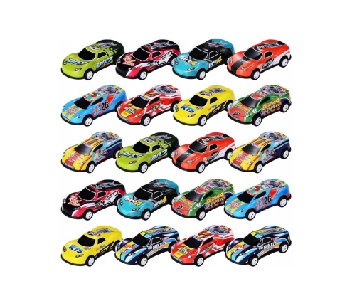 WOOPIE Zestaw Aut Wyścigowych w Pudełku 30 el. + Mata