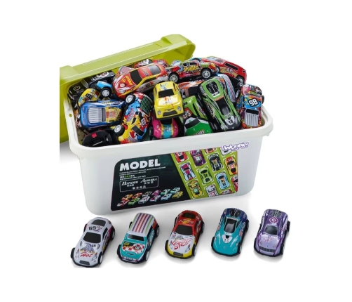 WOOPIE Zestaw Aut Wyścigowych w Pudełku 30 el. + Mata