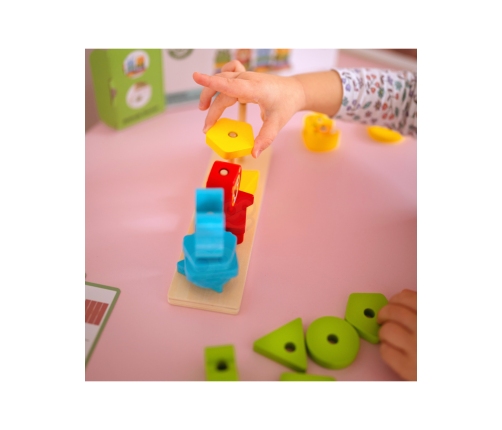 WOOPIE GREEN Układanka Montessori Piramidka Zwierzątka 27 el. FSC