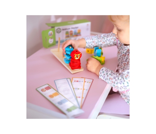 WOOPIE GREEN Układanka Montessori Piramidka Zwierzątka 27 el. FSC