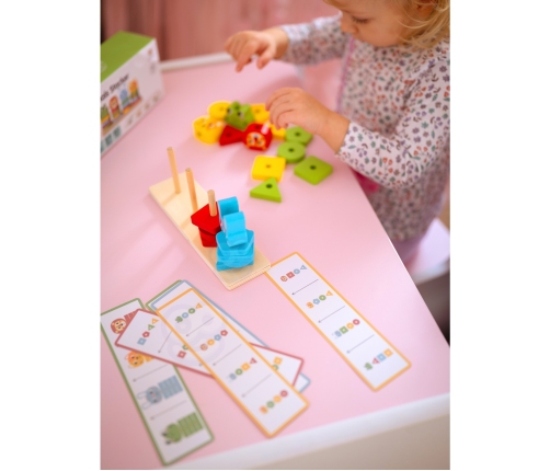 WOOPIE GREEN Układanka Montessori Piramidka Zwierzątka 27 el. FSC