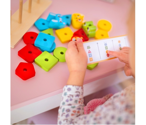 WOOPIE GREEN Układanka Montessori Piramidka Zwierzątka 27 el. FSC