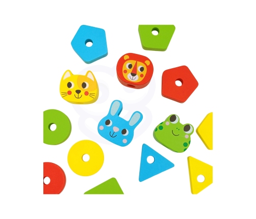 WOOPIE GREEN Układanka Montessori Piramidka Zwierzątka 27 el. FSC