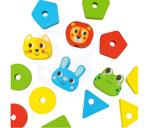 WOOPIE GREEN Układanka Montessori Piramidka Zwierzątka 27 el. FSC