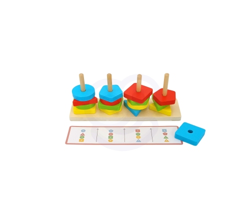 WOOPIE GREEN Układanka Montessori Piramidka Zwierzątka 27 el. FSC