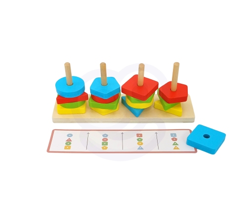 WOOPIE GREEN Układanka Montessori Piramidka Zwierzątka 27 el. FSC