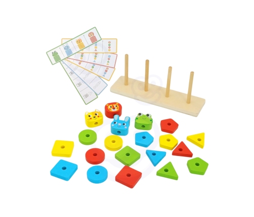 WOOPIE GREEN Układanka Montessori Piramidka Zwierzątka 27 el. FSC