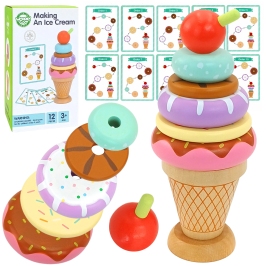 WOOPIE GREEN Drewniane Lody Układanka Montessori Cukiernia 12 el. FSC WOOPIE GREEN Drewniane Lody Układanka Montessori Cukiernia 12 el. FSC