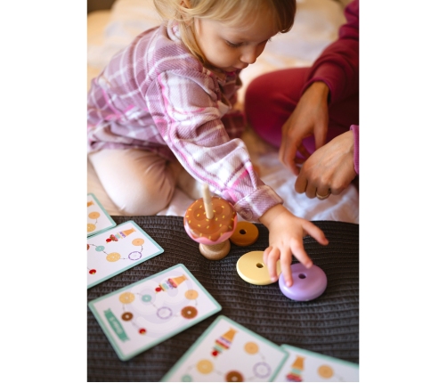 WOOPIE GREEN Drewniane Lody Układanka Montessori Cukiernia 12 el. FSC