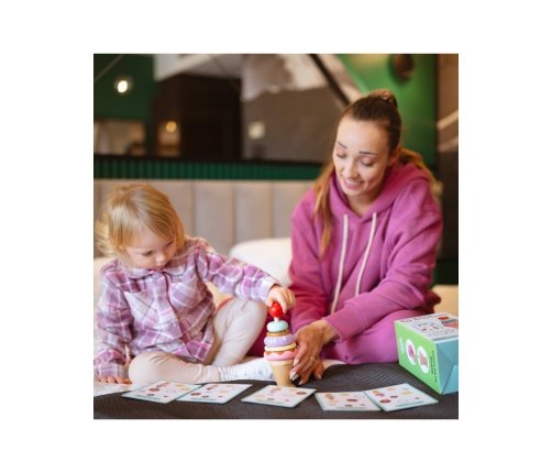 WOOPIE GREEN Drewniane Lody Układanka Montessori Cukiernia 12 el. FSC