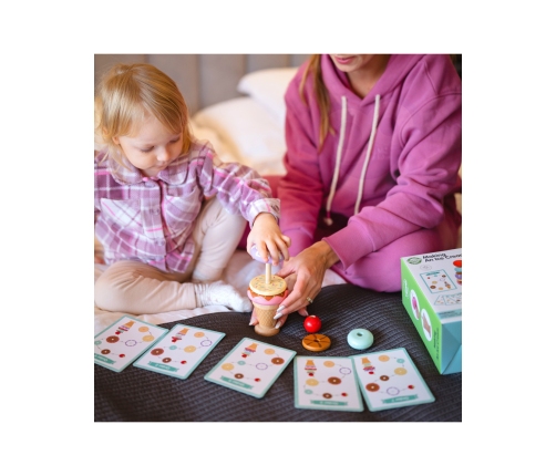 WOOPIE GREEN Drewniane Lody Układanka Montessori Cukiernia 12 el. FSC