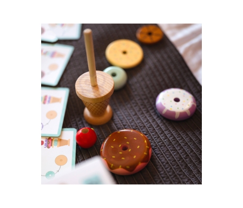 WOOPIE GREEN Drewniane Lody Układanka Montessori Cukiernia 12 el. FSC