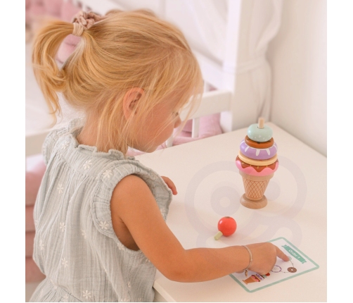 WOOPIE GREEN Drewniane Lody Układanka Montessori Cukiernia 12 el. FSC