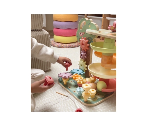 WOOPIE GREEN Drzewko Aktywności Kulodrom Montessori 4w1 FSC