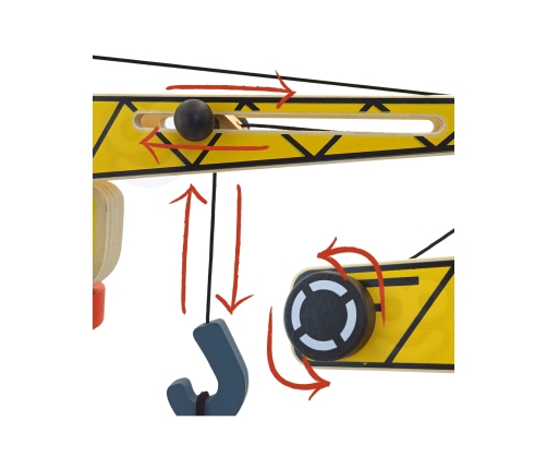 WOOPIE GREEN Drewniany Plac Budowy 5w1 Ruchomy Dźwig XXL Pojazdy Budowlane 13 el. FSC