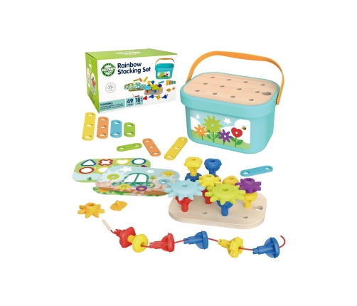 WOOPIE GREEN Konstrukcyjny BOX Motoryczny Montessori 12w1 FSC