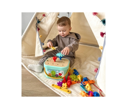 WOOPIE GREEN Konstrukcyjny BOX Motoryczny Montessori 12w1 FSC