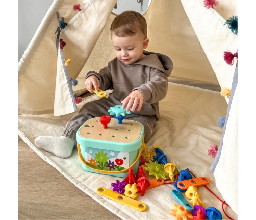 WOOPIE GREEN Konstrukcyjny BOX Motoryczny Montessori 12w1 FSC