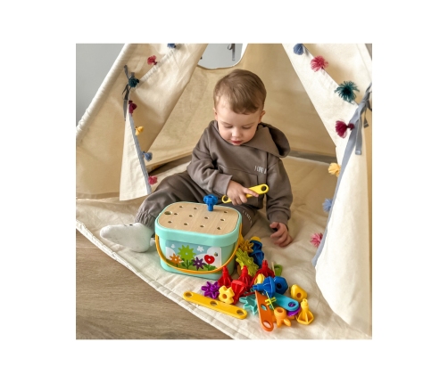 WOOPIE GREEN Konstrukcyjny BOX Motoryczny Montessori 12w1 FSC