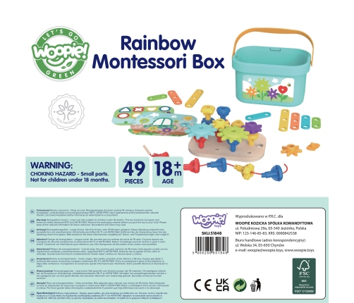 WOOPIE GREEN Konstrukcyjny BOX Motoryczny Montessori 12w1 FSC