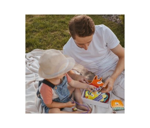 WOOPIE GREEN Drewniana Sznurowanka 5w1 Zwierzątka do Nawlekania