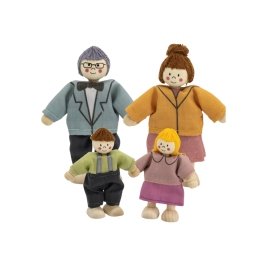 VIGA Zestaw Drewnianych Laleczek Materiałowe Ubranka 4 szt