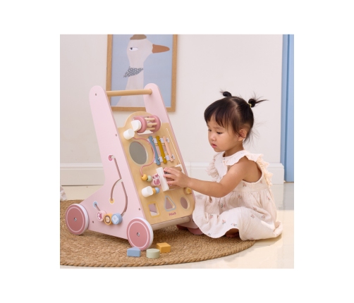 VIGA PolarB Drewniany Pchacz Chodzik Różowy Edukacyjny