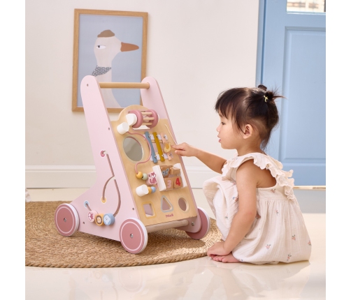 VIGA PolarB Drewniany Pchacz Chodzik Różowy Edukacyjny